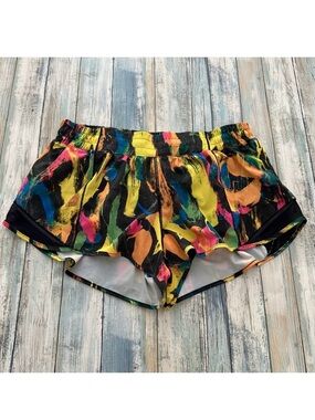 Lululemon Hotty Hot Shorts Women’s 12 - Lined 2.5” Inseam Mesh Panels UNBM/BLACK